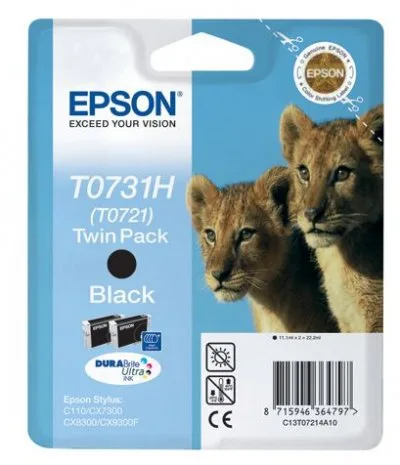 Набор из двух черных картриджей повышенной емкости Epson T0731H (T0721) (C13T10414A10) в Санкт-Петербурге Набор из двух черных картриджей повышенной емкости Epson T0731H (T0721) (C13T10414A10) в Санкт-Петербурге