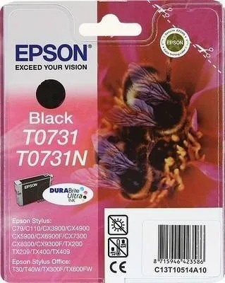 Картридж с черными чернилами Epson T0731 (C13T10514A10) Картридж с черными чернилами Epson T0731 (C13T10514A10)