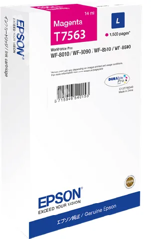 Картридж с пурпурными чернилами Epson T7563 для WF-8090, 8590 (C13T756340) в Санкт-Петербурге Картридж с пурпурными чернилами Epson T7563 для WF-8090, 8590 (C13T756340) в Санкт-Петербурге