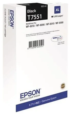 Картридж повышенной емкости с черными чернилами Epson T7551 для WF-8090, 8590 (C13T755140)