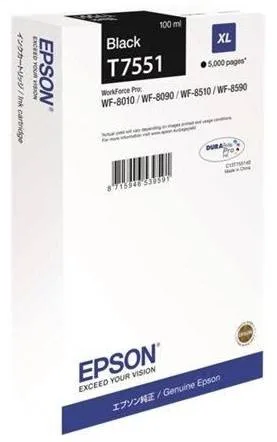 Картридж повышенной емкости с черными чернилами Epson T7551 для WF-8090, 8590 (C13T755140)