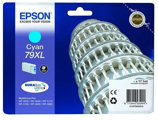 Картридж повышенной емкости с голубыми чернилами Epson T7902 для WF-5110DW, WF-5620DWF (C13T79024010) Картридж повышенной емкости с голубыми чернилами Epson T7902 для WF-5110DW, WF-5620DWF (C13T79024010)