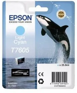 Контейнер с светло-голубыми чернилами Epson T7605 для SC-P600 (C13T76054010) Контейнер с светло-голубыми чернилами Epson T7605 для SC-P600 (C13T76054010)