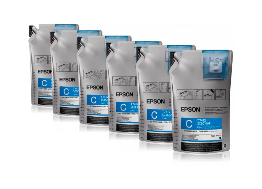 Набор из шести картриджей с голубыми чернилами Epson (C13T741200)