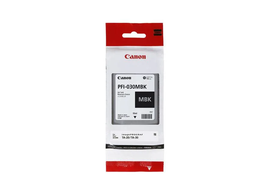 Чернила пигментные CANON Pigment Ink PFI-030 (Matte Black) Матовый черный, 55 мл., (3488C001AA)