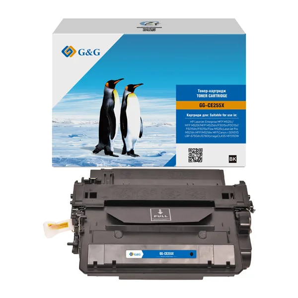 Cartridge G&G 55X для HP LJ M525/P3015/M525/ M521; CANON LBP-6750dn/6780X/MF515DW (аналог CE255X)