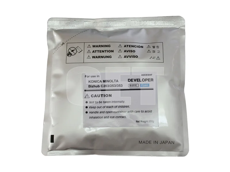 Девелопер для KONICA MINOLTA Bizhub C200/C203/C253/C353 (CET) Cyan, 250г/пак, 75000 стр., CET6824