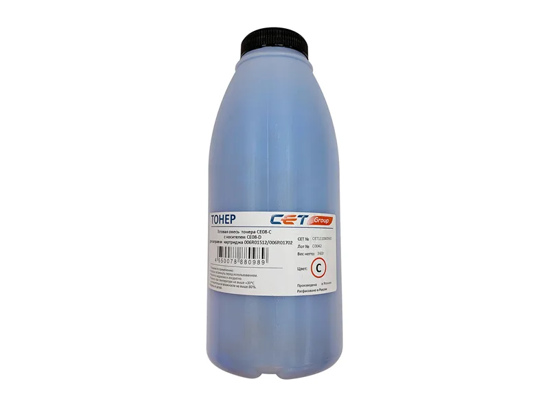 Тонер CE08-C(CPT)+носитель CE08-D для XEROX AltaLink C8045/8030/8035, WorkCentre 7830 (Japan) Cyan, 360г/бут, CET111040360