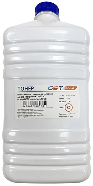 Тонер NF6C + носитель NF6D TN-321C для KONICA MINOLTA Bizhub C224/284/364 (CET) Cyan, 514г/бут, CET8521C-514, TN-321C в Санкт-Петербурге Тонер NF6C + носитель NF6D TN-321C для KONICA MINOLTA Bizhub C224/284/364 (CET) Cyan, 514г/бут, CET8521C-514, TN-321C в Санкт-Петербурге