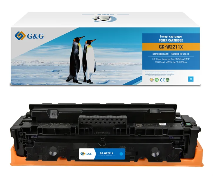 Cartridge G&G 207X для HP CLJ M255/M282/M283, с чипом (2 450стр.), голубой (аналог W2211X) в Санкт-Петербурге Cartridge G&G 207X для HP CLJ M255/M282/M283, с чипом (2 450стр.), голубой (аналог W2211X) в Санкт-Петербурге
